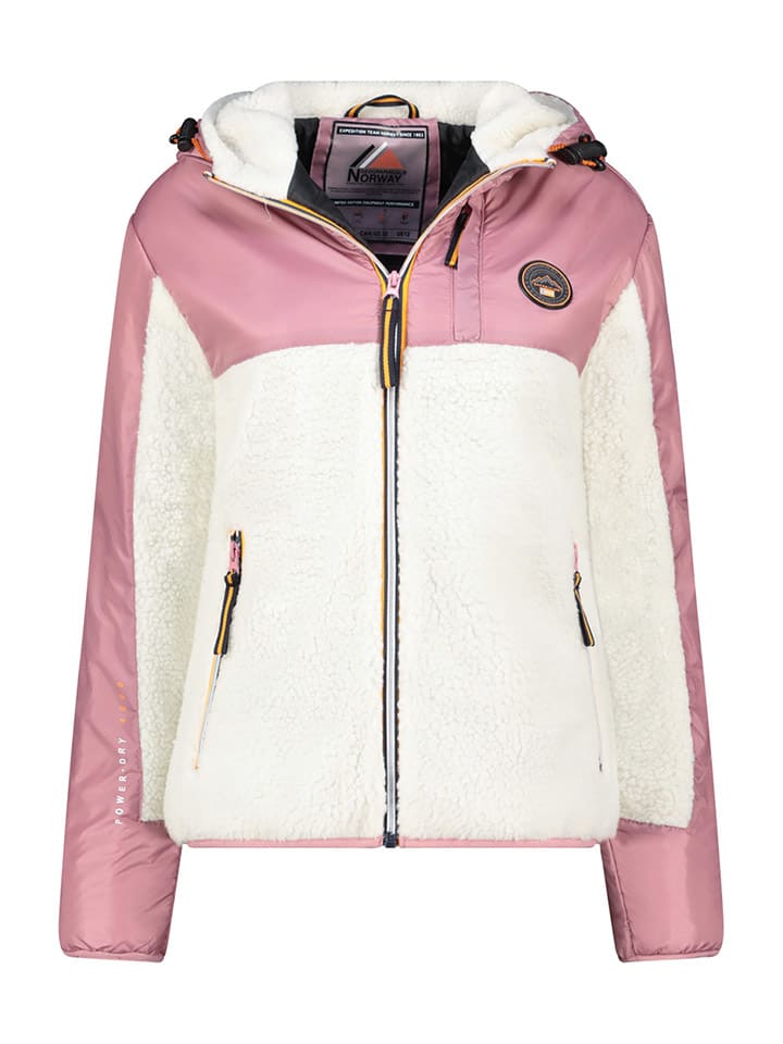 Fleecejacke "Ulyssim" in Rosa/ Weiß