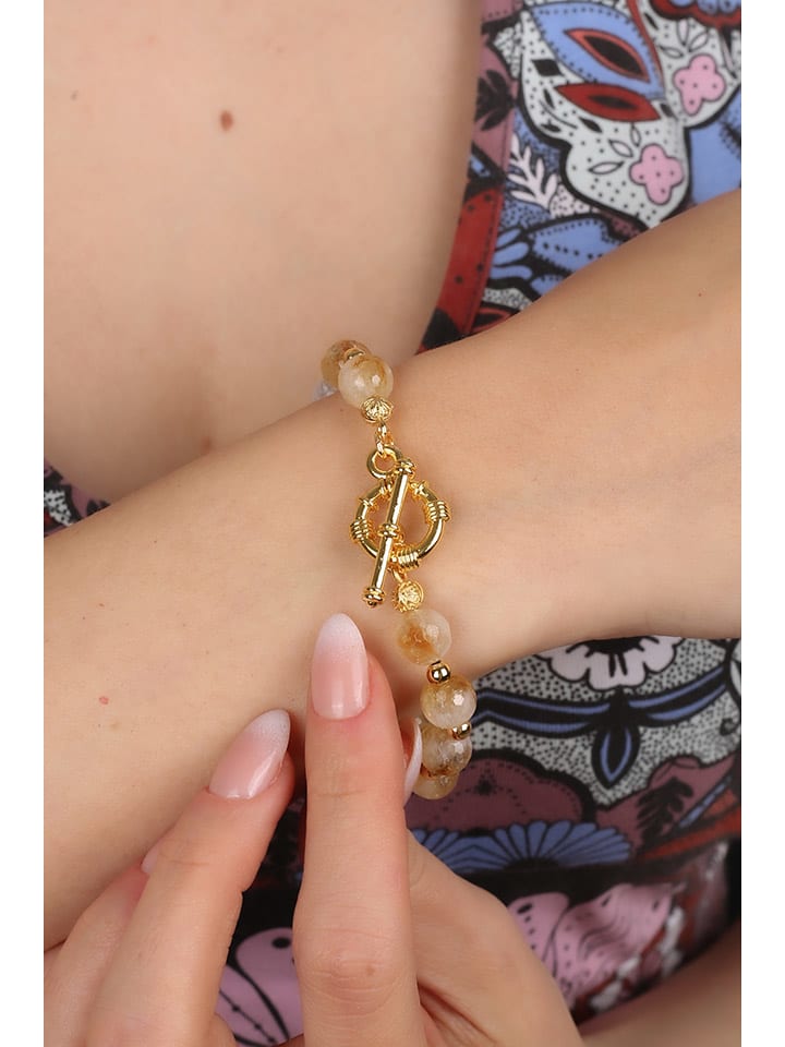 Vergulde armband met edelstenen