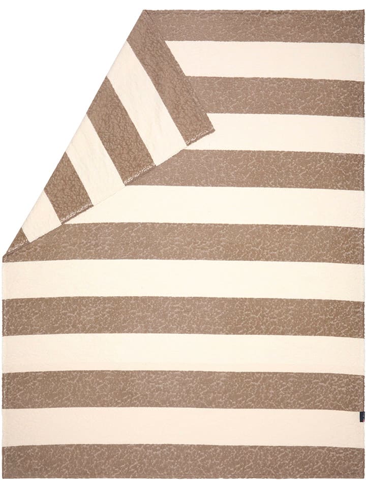 Plaid "Teddy - Blokstrepen" lichtbruin/crème