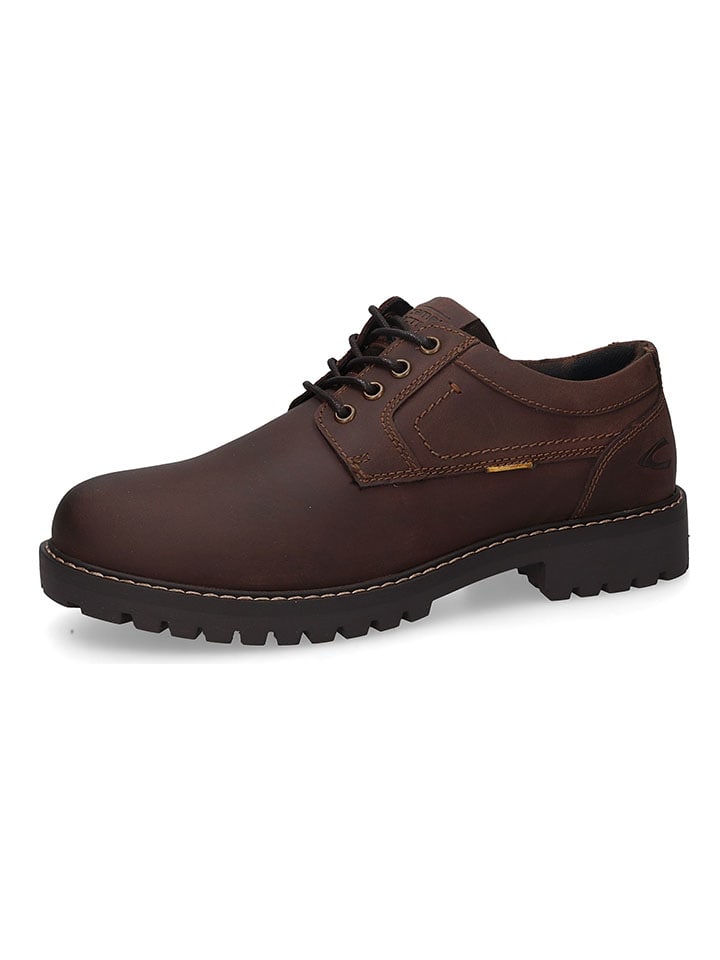 Leder-Schnürschuhe in Braun
