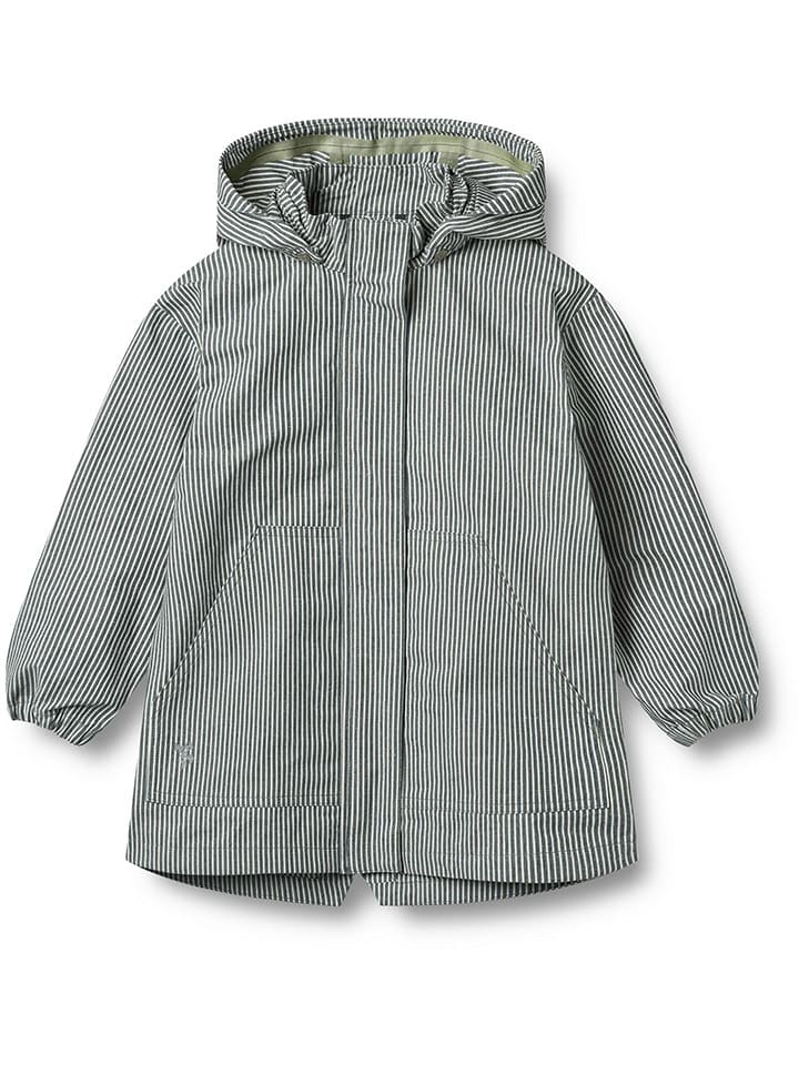 Parka "Spriing" w kolorze antracytowo-białym