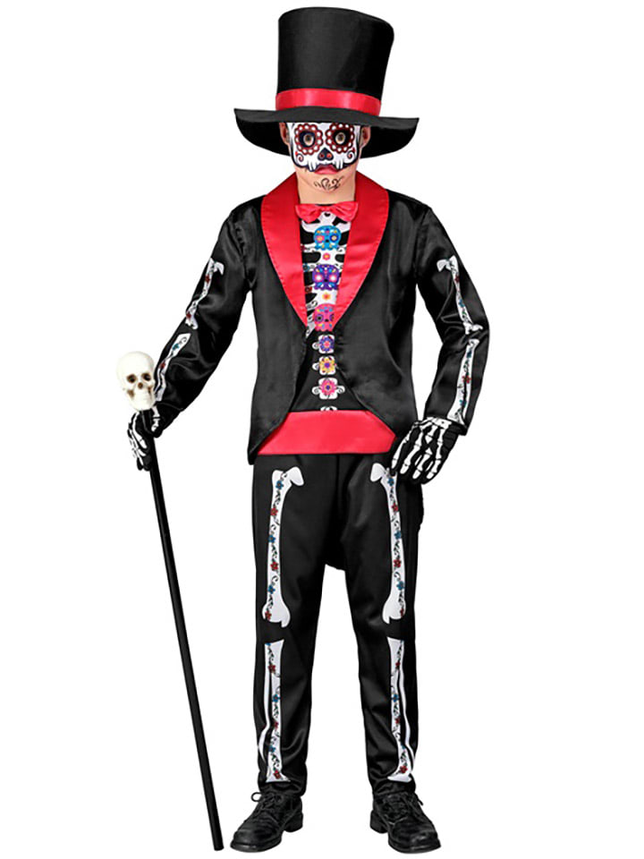 Kostium "DIA DE LOS MUERTOS" w kolorze czarno-czerwonym