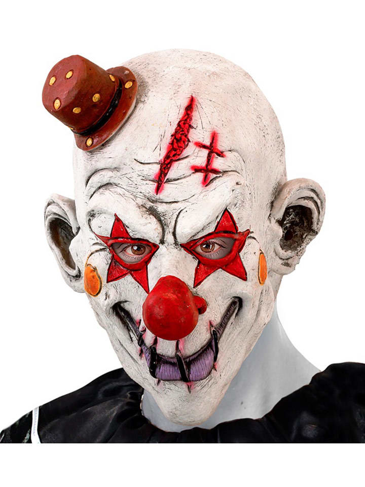 Maska "Killer clown" w kolorze biało-czerwonym