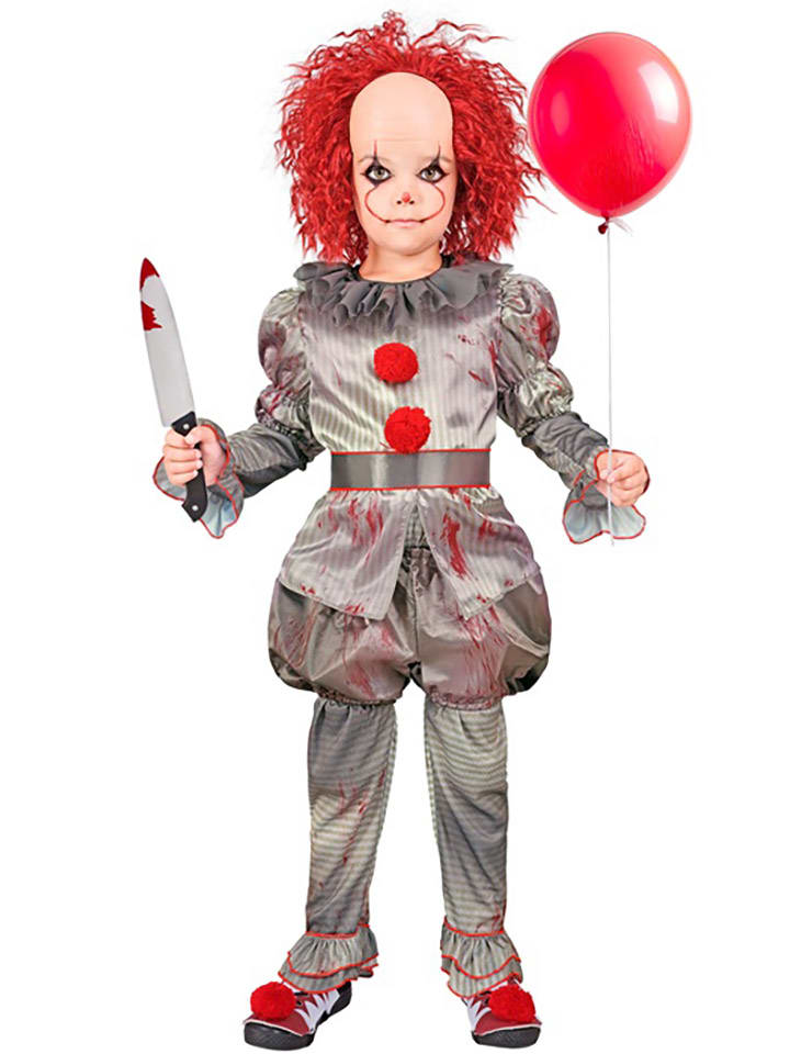 Kostüm "KILLER CLOWN" in Grau