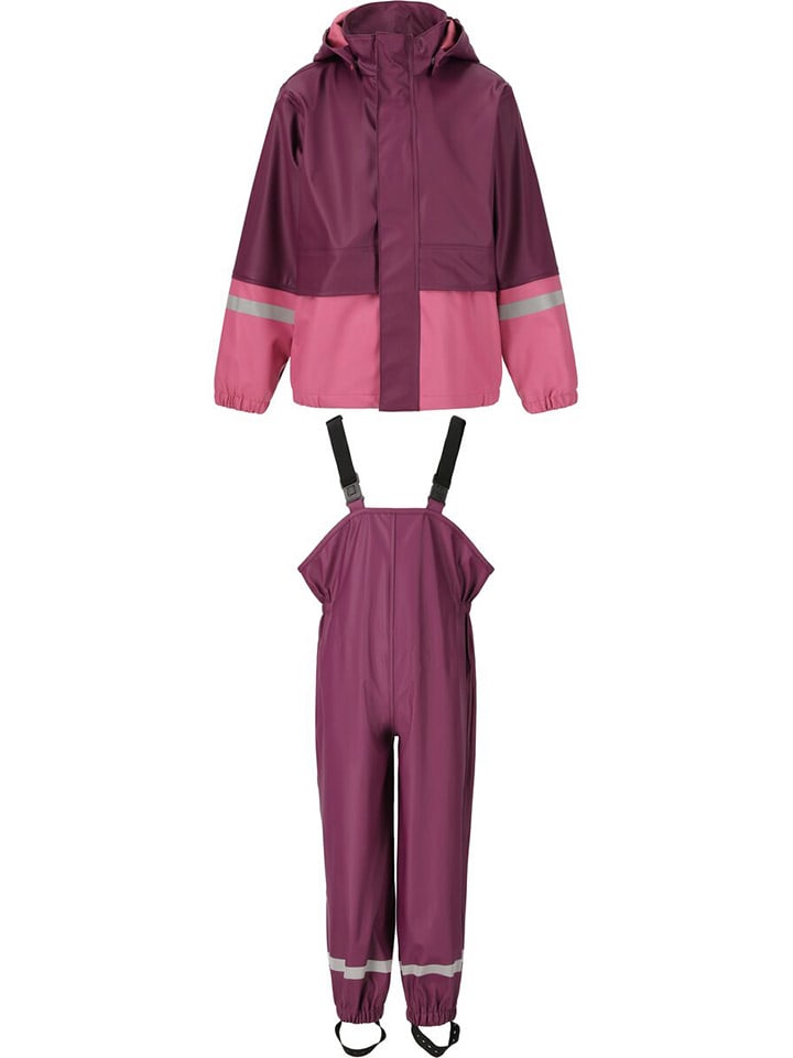 2tlg. Regenoutfit "Simba" in Lila/ Pink