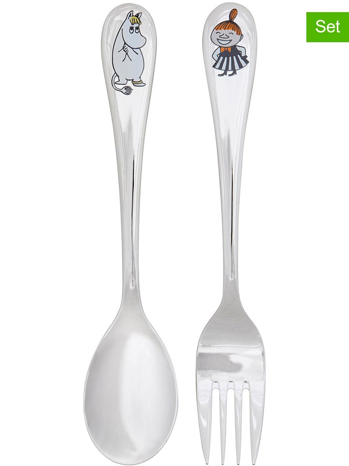 2tlg. Kinder-Besteckset "Snorkm.&My" in Silber