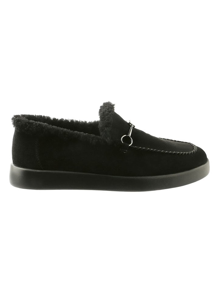 Leder-Slipper "Dreamy" in Schwarz