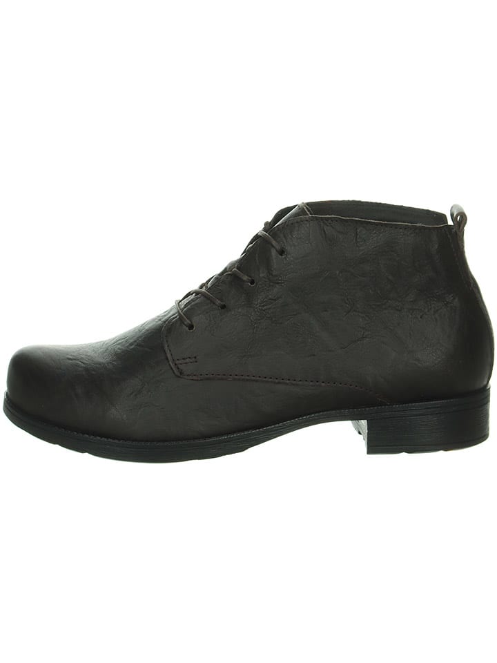 Leder-Schnürschuhe in Dunkelbraun