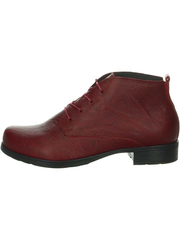 Leder-Schnürschuhe in Rot
