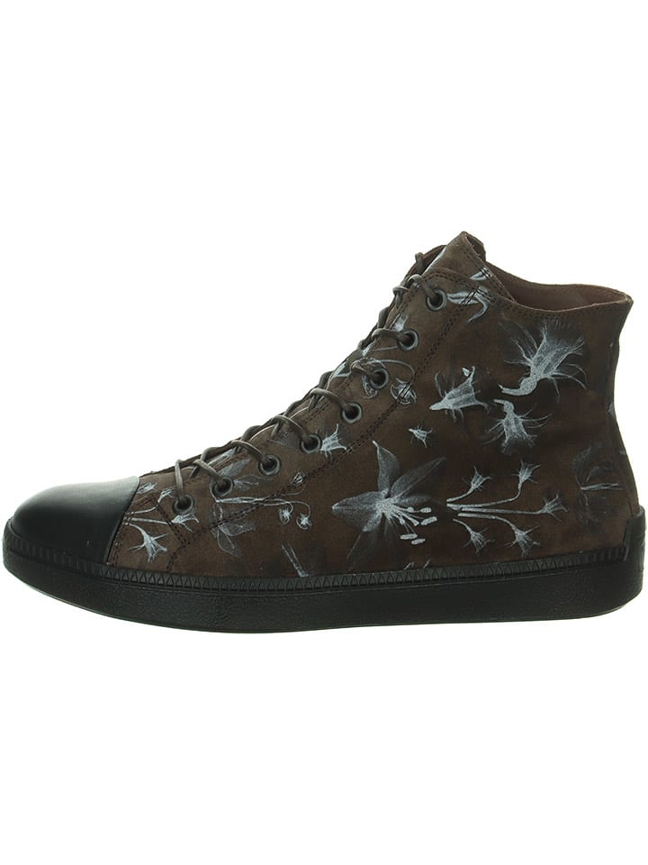 Leder-Sneakers in Braun