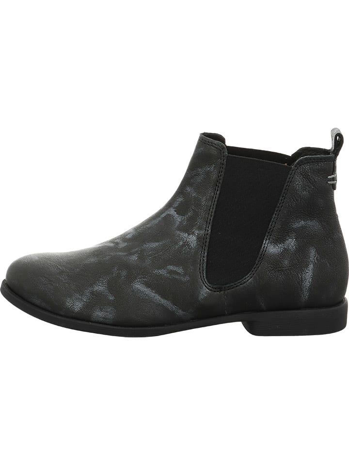 Leder-Chelsea-Boots in Schwarz