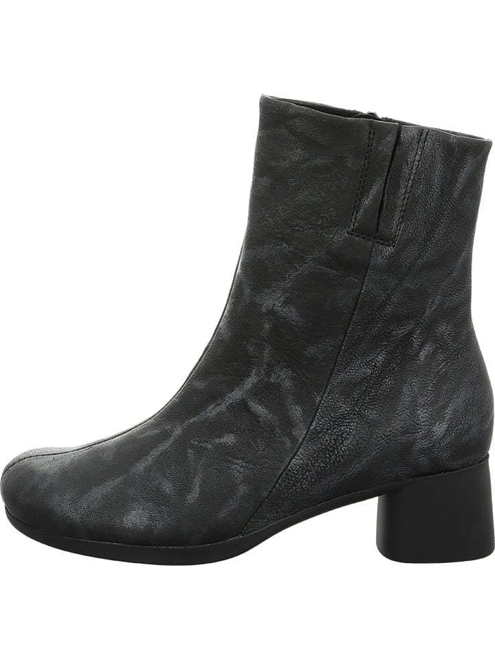 Leder-Stiefeletten in Schwarz