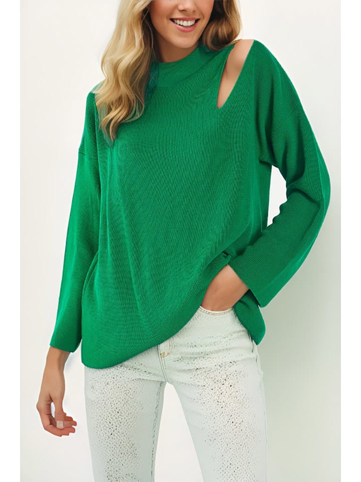 Sweter w kolorze zielonym
