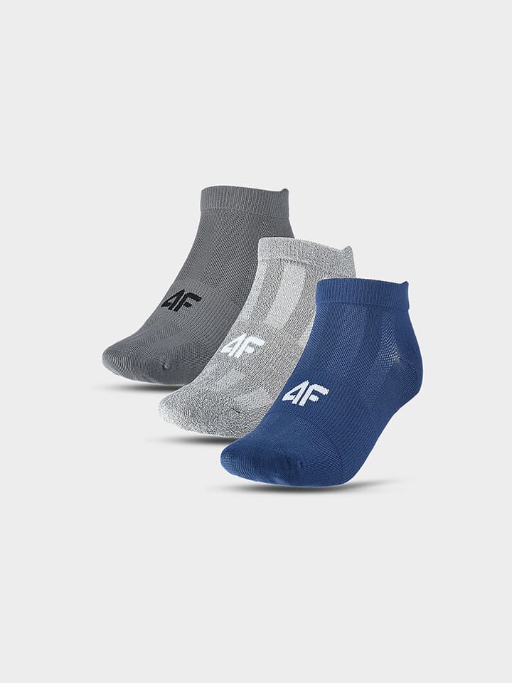 3-delige set: sokken grijs/blauw