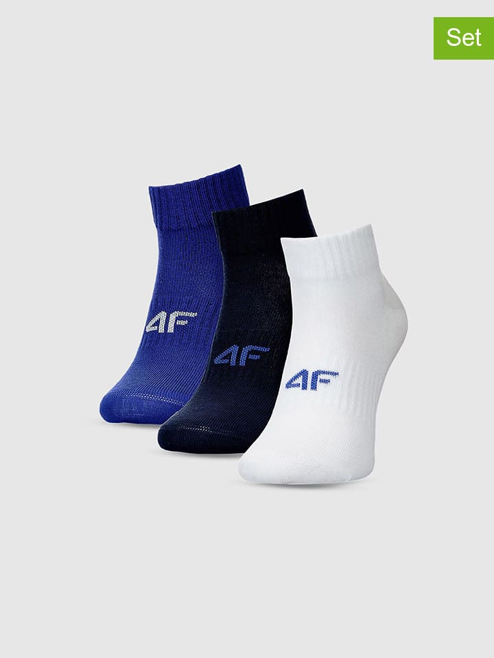 3er-Set: Socken in Schwarz/ Blau/ Weiß