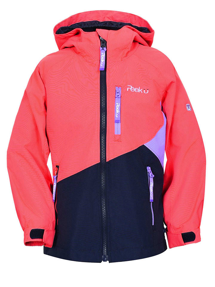 Regenjas "Hazel" koraalrood/donkerblauw
