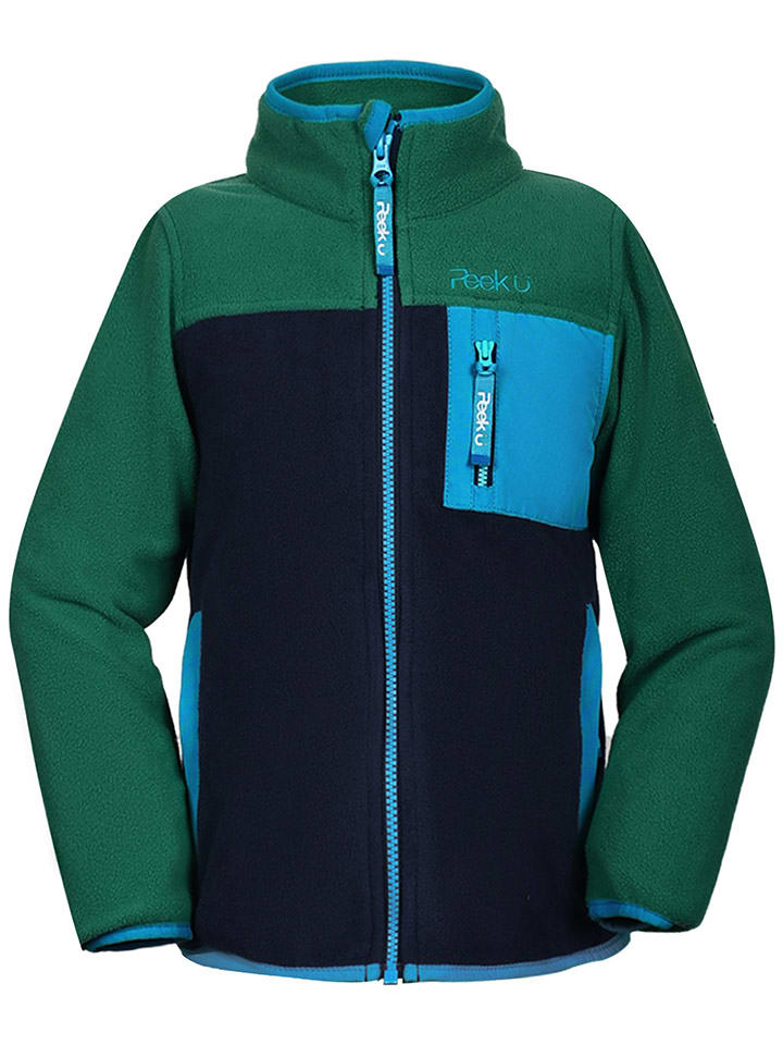Fleecejacke "Wave" in Grün/ Dunkelblau