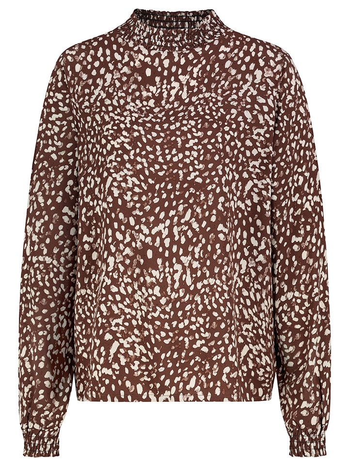 Bluse in Braun/ Weiß