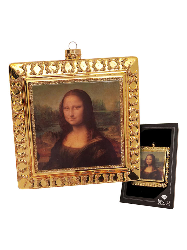 Kerstboomornament "Mona Lisa" goudkleurig - (B)15 x (H)15 cm