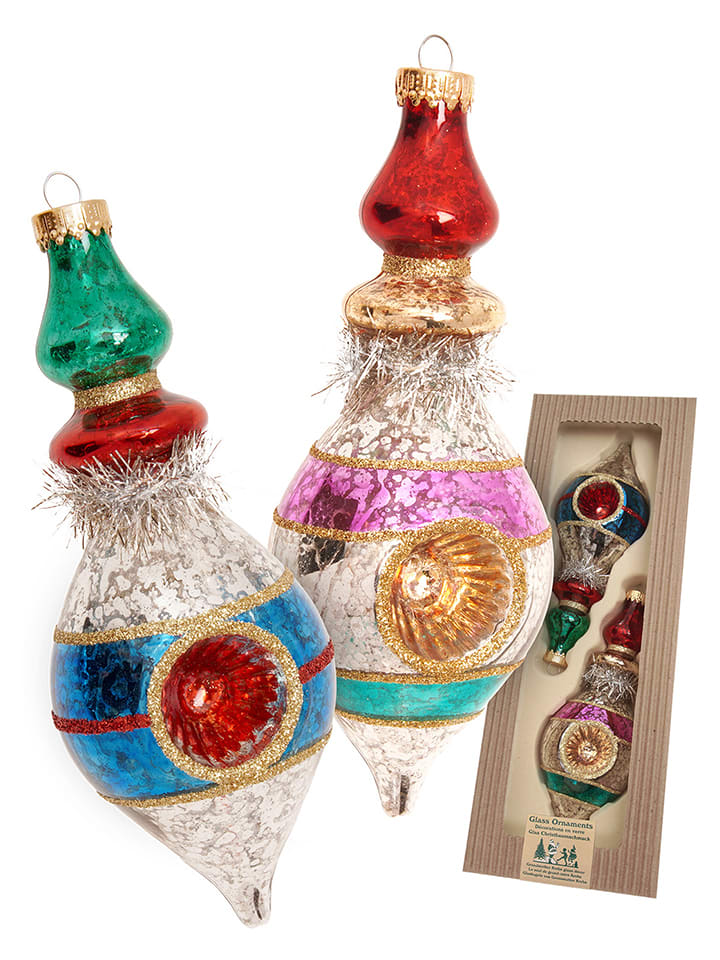 Christbaumornamente in Bunt - 2 Stück - (H)16 cm