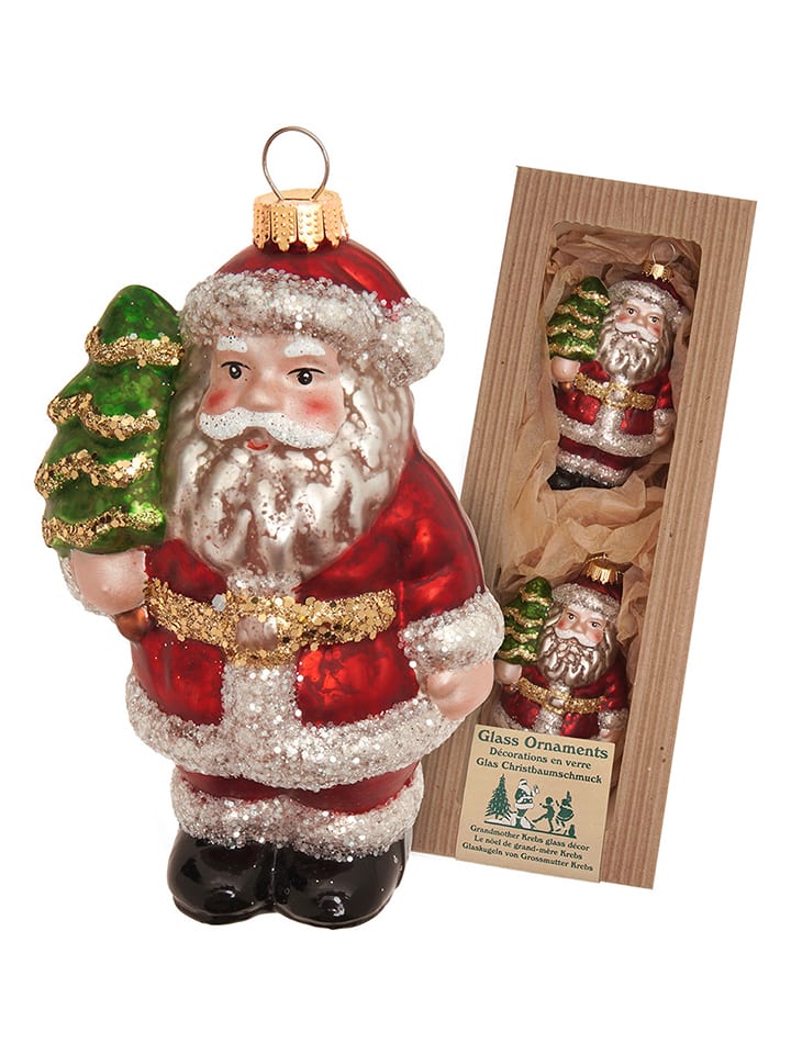 Christbaumornamente "Santa" in Bunt - 2 Stück - (H)11 cm