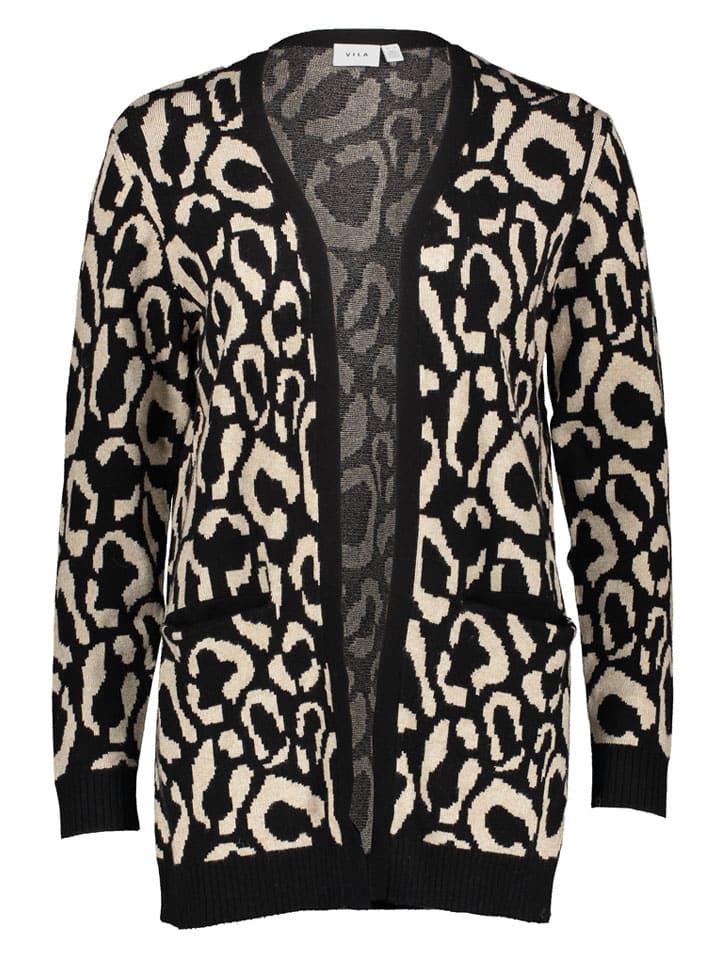 Cardigan "Vitif" in Beige/ Schwarz