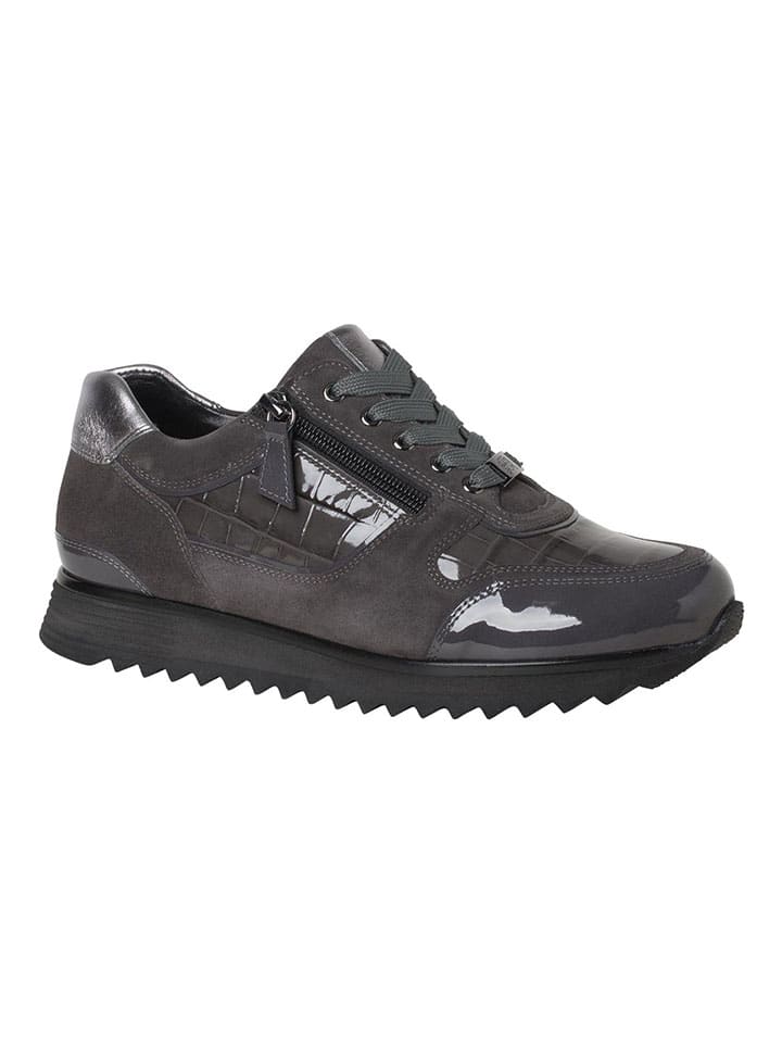 Leder-Sneakers "Porto" in Anthrazit