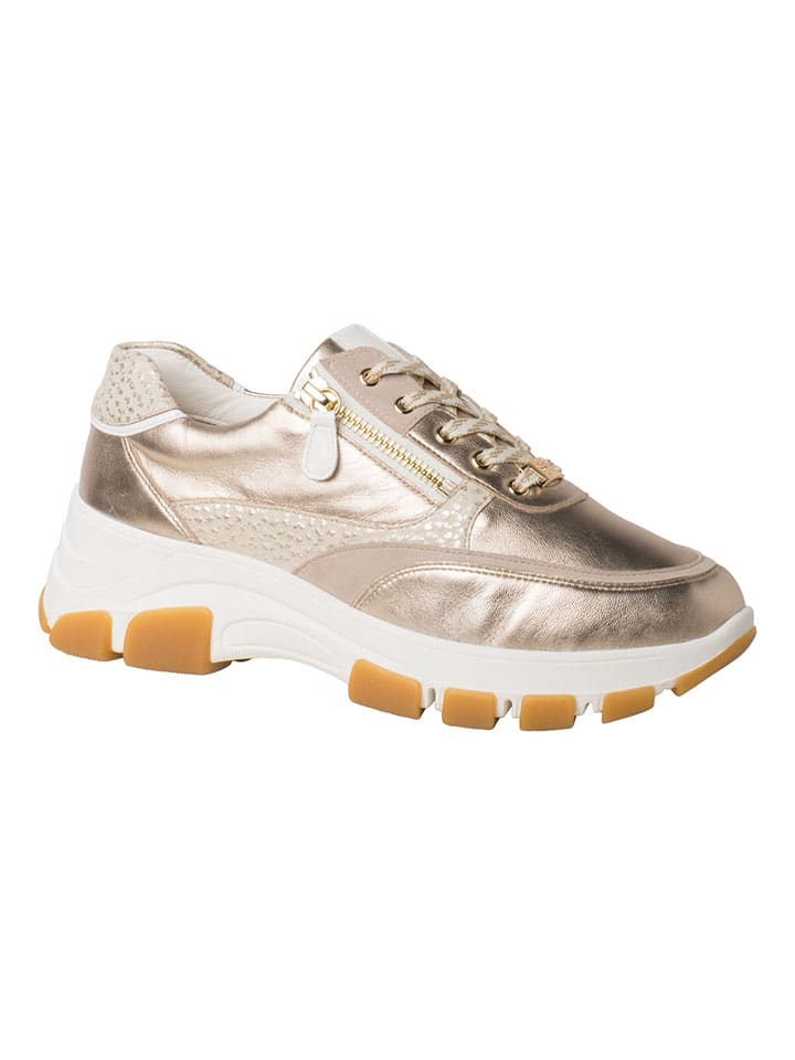 Leder-Sneakers "Lissabon" in Gold