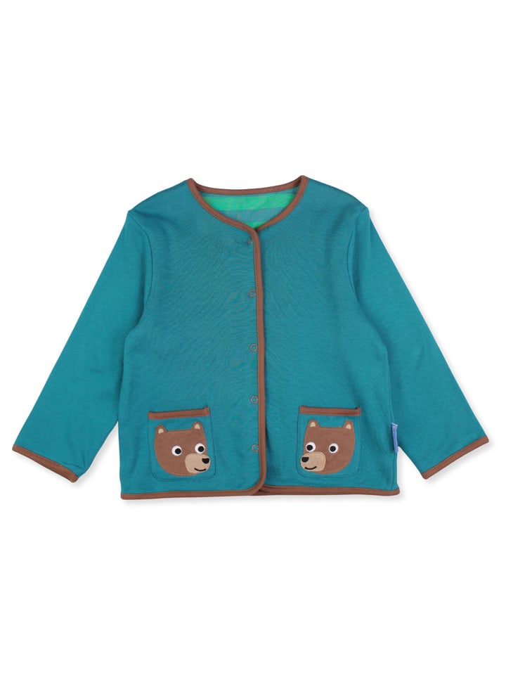 Wende-Sweatjacke in Petrol