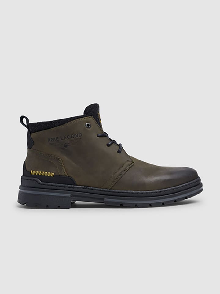 Leder-Boots in Khaki