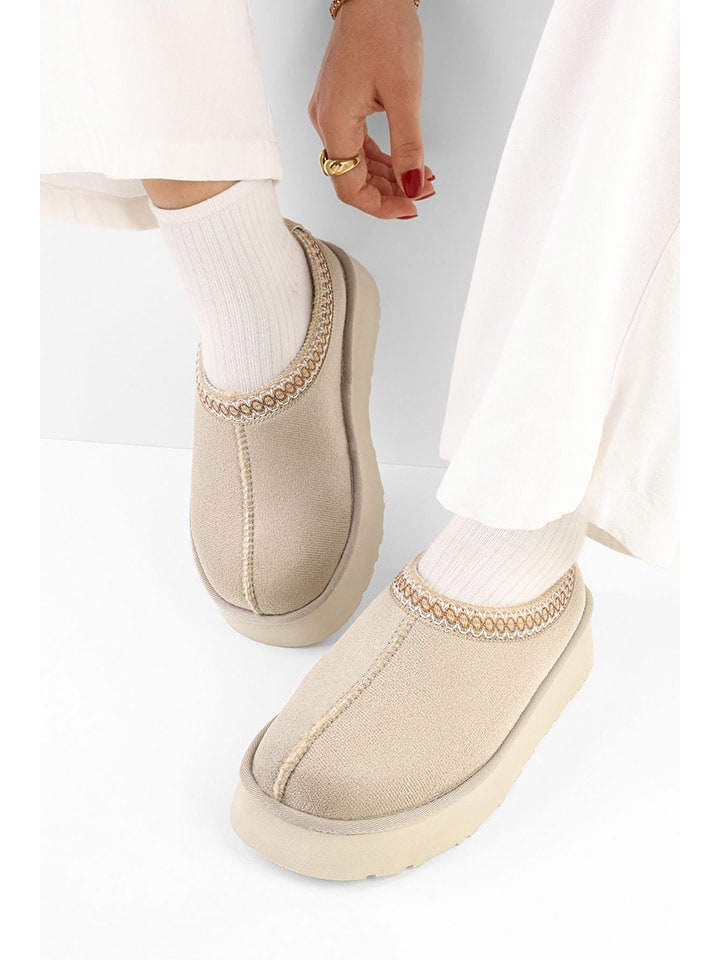 Enkelboots crème