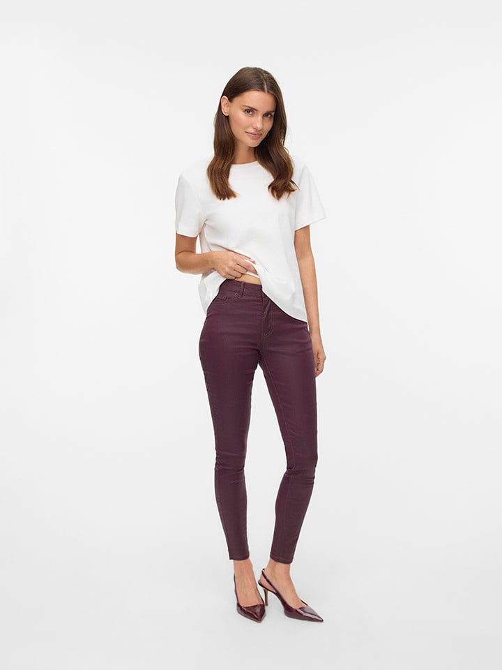 Kunstleren broek bordeaux