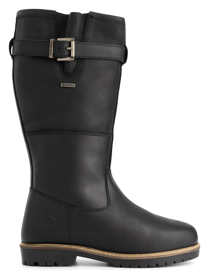 Leder-Stiefel "Grimdalen" in Schwarz