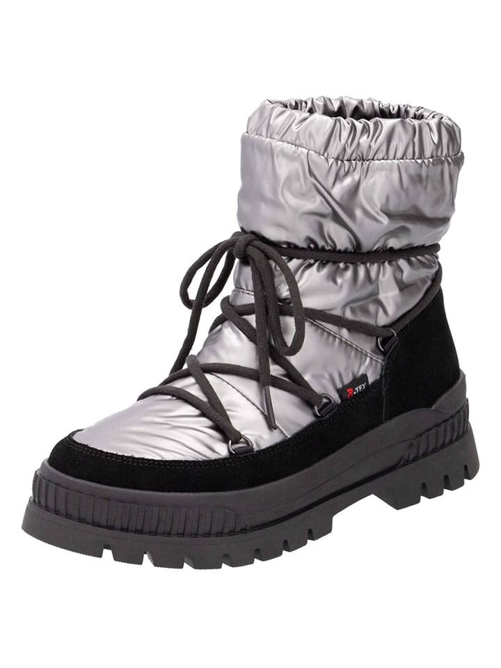 Winterstiefel in Silber/ Schwarz