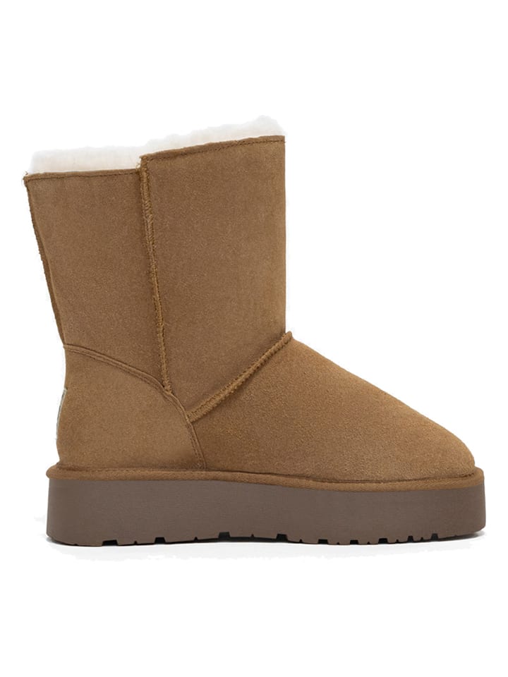 Leren winterboots "Tempe" lichtbruin