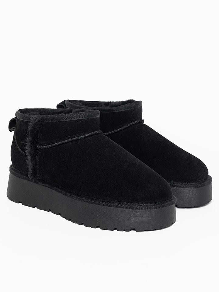 Leder-Winterboots "Wizz" in Schwarz