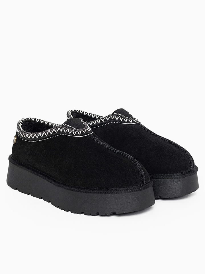 Leder-Winterboots "Wael" in Schwarz