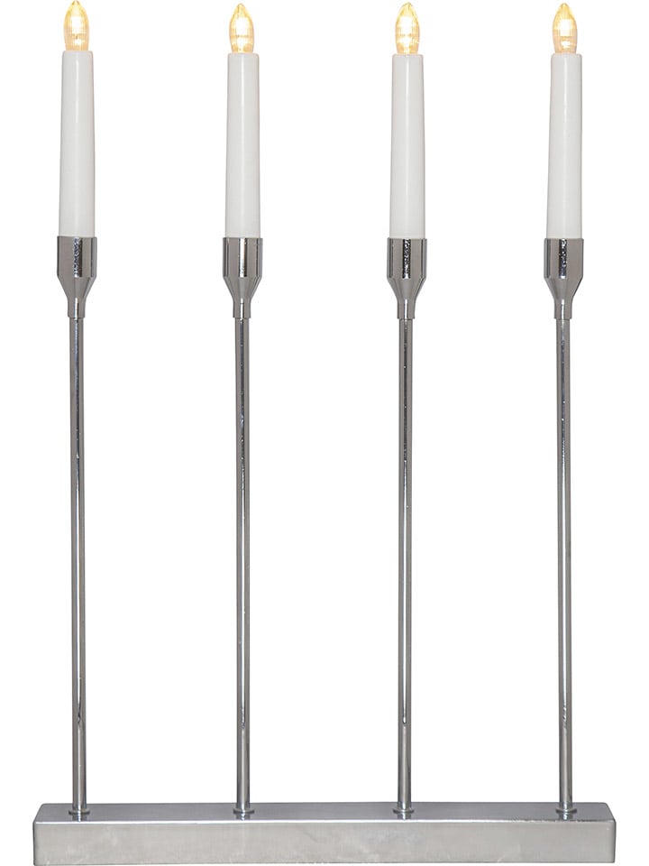 LED-Fensterleuchter "Lottie" in Silber - (B)33 x (H)48 cm