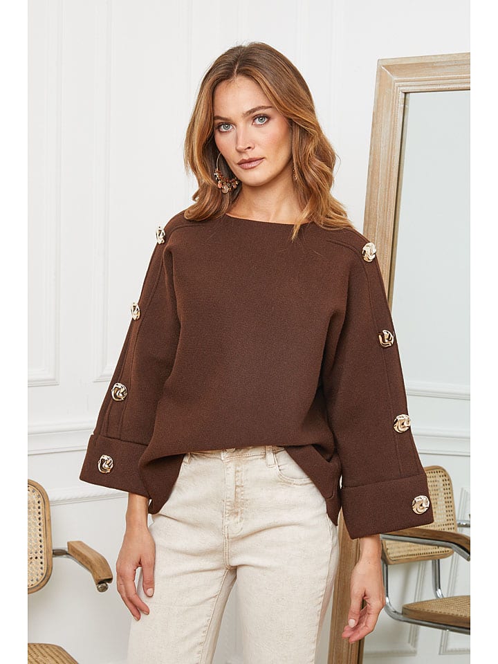 Sweter "Marole" w kolorze brązowym