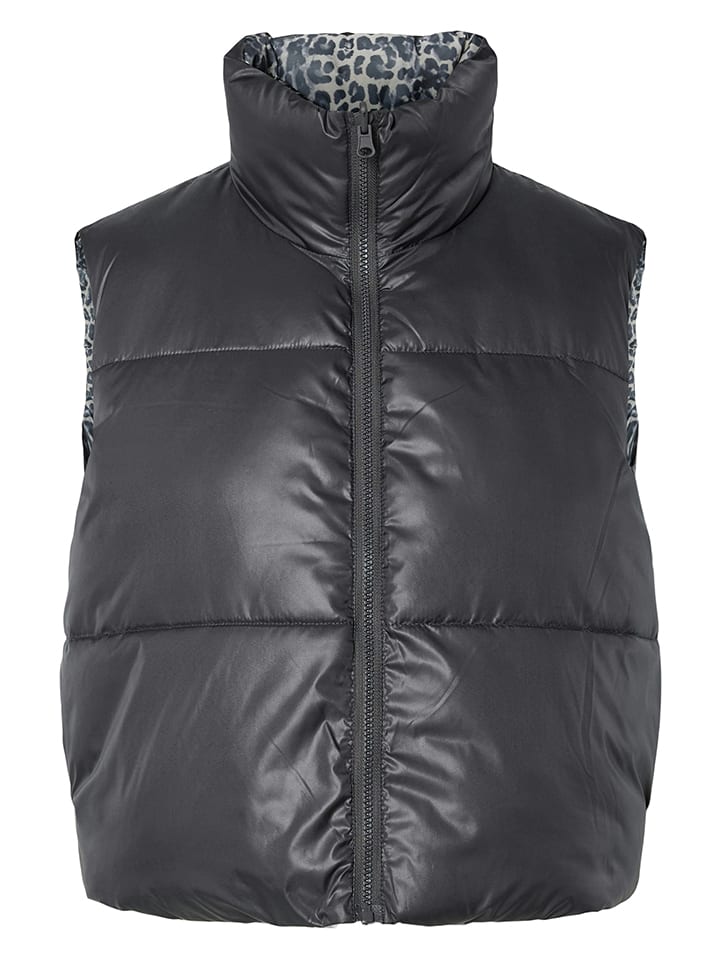 Doorgestikte bodywarmer grijs