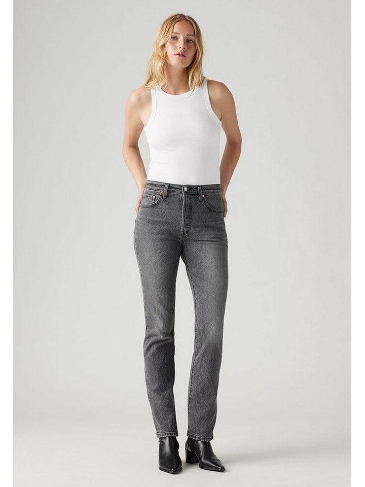 Dżinsy - Slim fit - w kolorze szarym