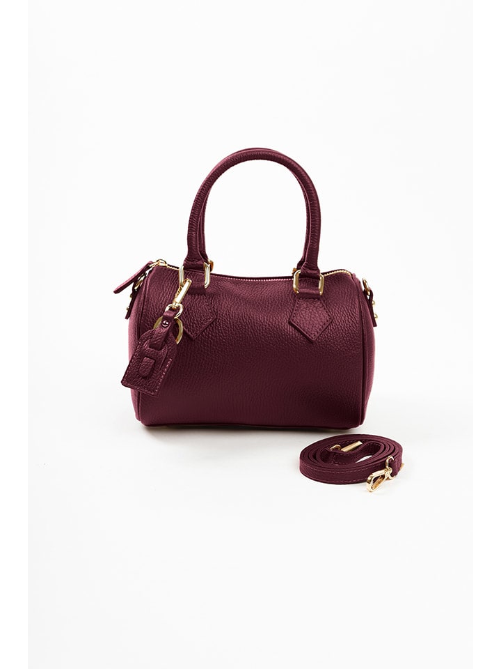 Leren handtas paars - (B)22 x (H)17 x (D)13 cm