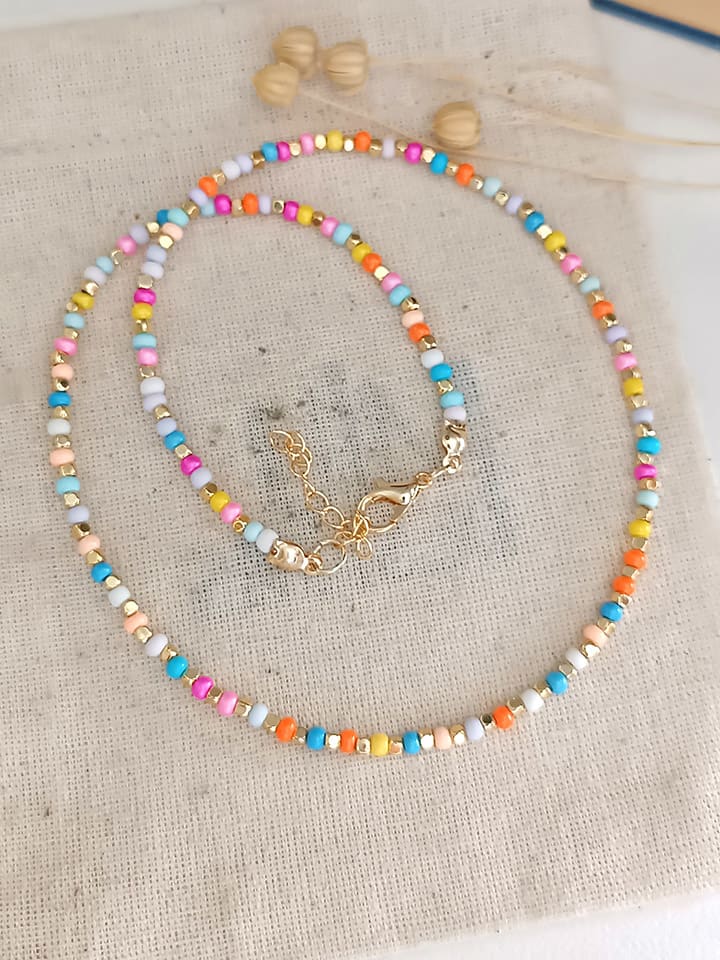Vergulde ketting met sierelementen - (L)42 cm
