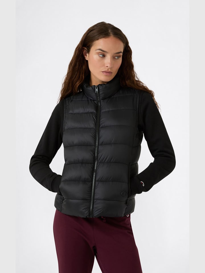Doorgestikte bodywarmer zwart
