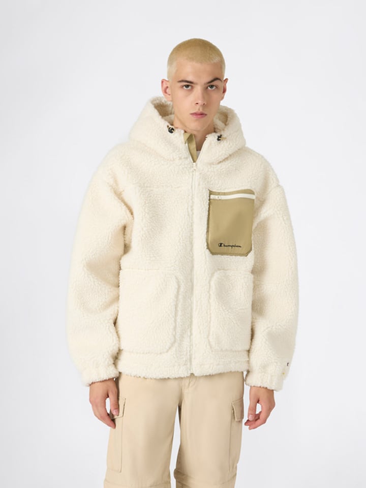 Fleecejacke in Creme