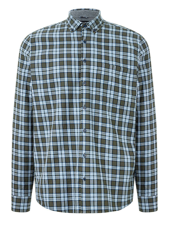 Hemd in Khaki/ Hellblau