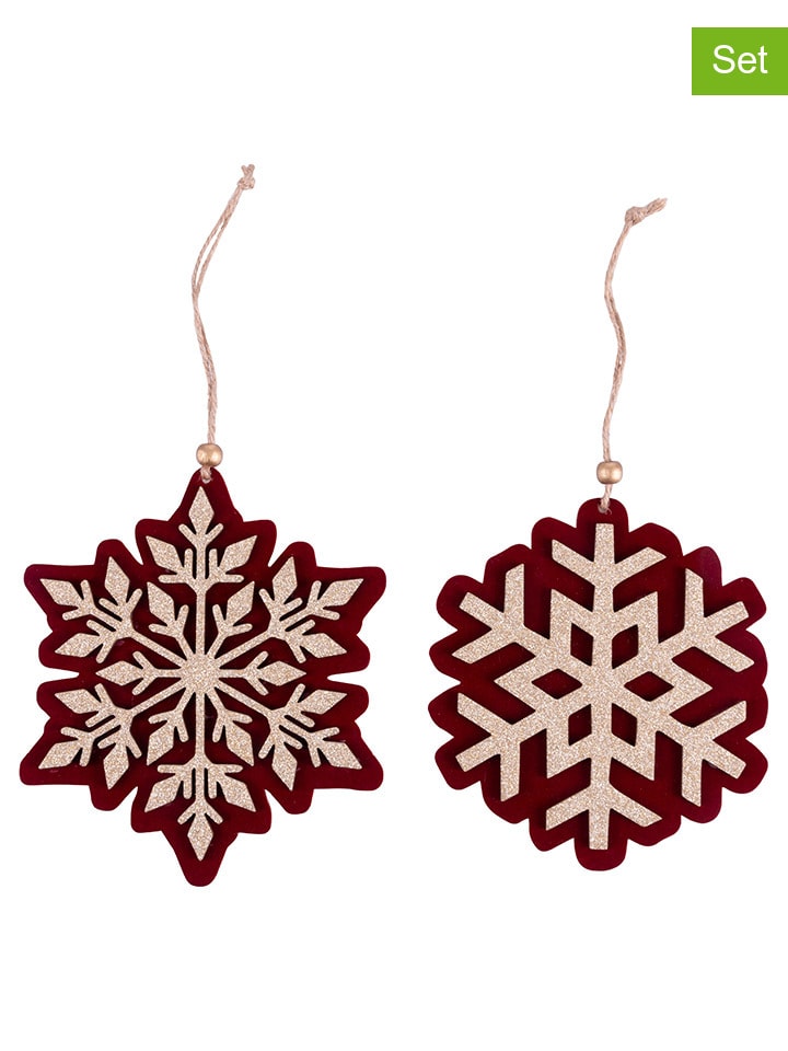 Zawieszki dekoracyjne (6 szt.) "Natale" w kolorze czerwonym - Ø 15 cm