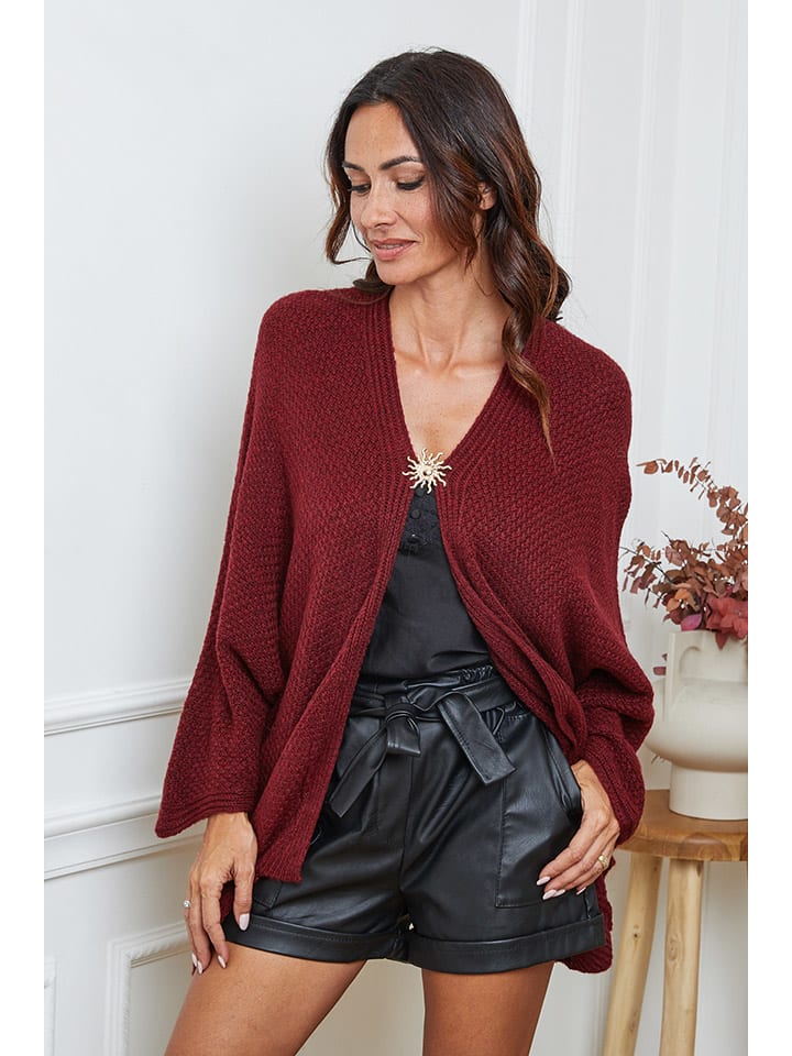 Cardigan "Enouka" in Bordeaux