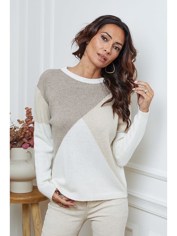 Pullover "Lanos" in Creme/ Beige