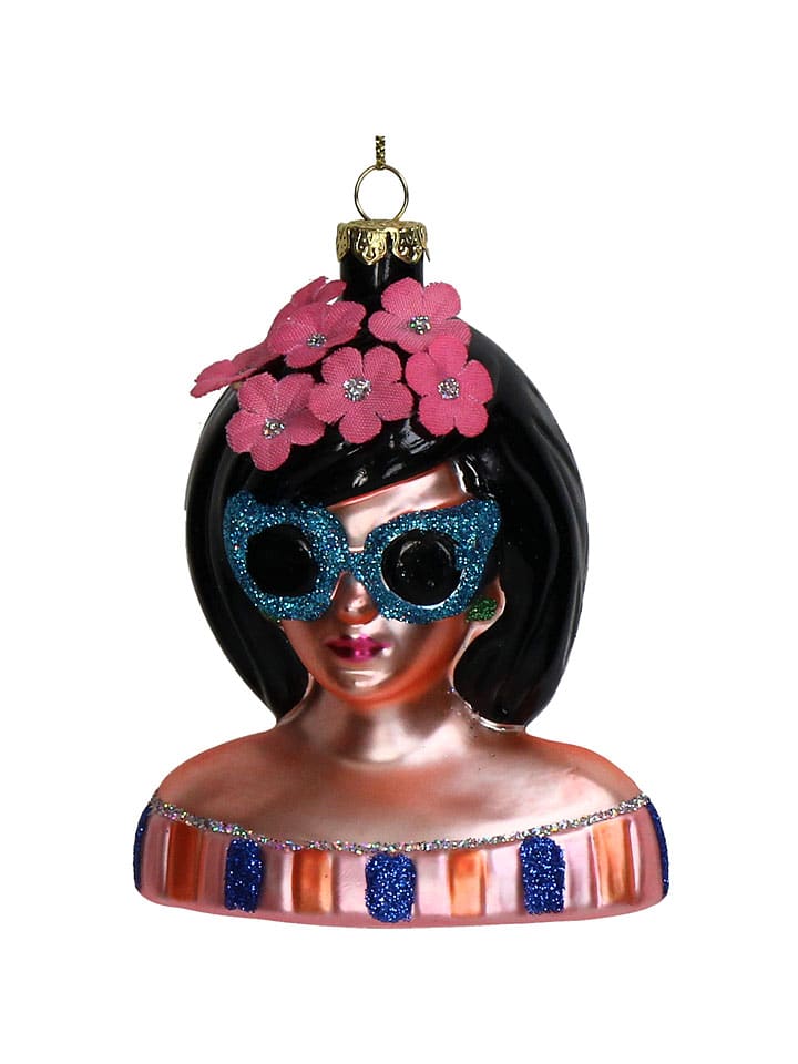 Ozdoba choinkowa "Fashion Lady" ze wzorem - wys. 11,4 cm